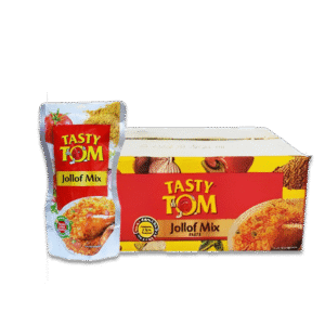Carton of Tasty-Tom Jollof Mix